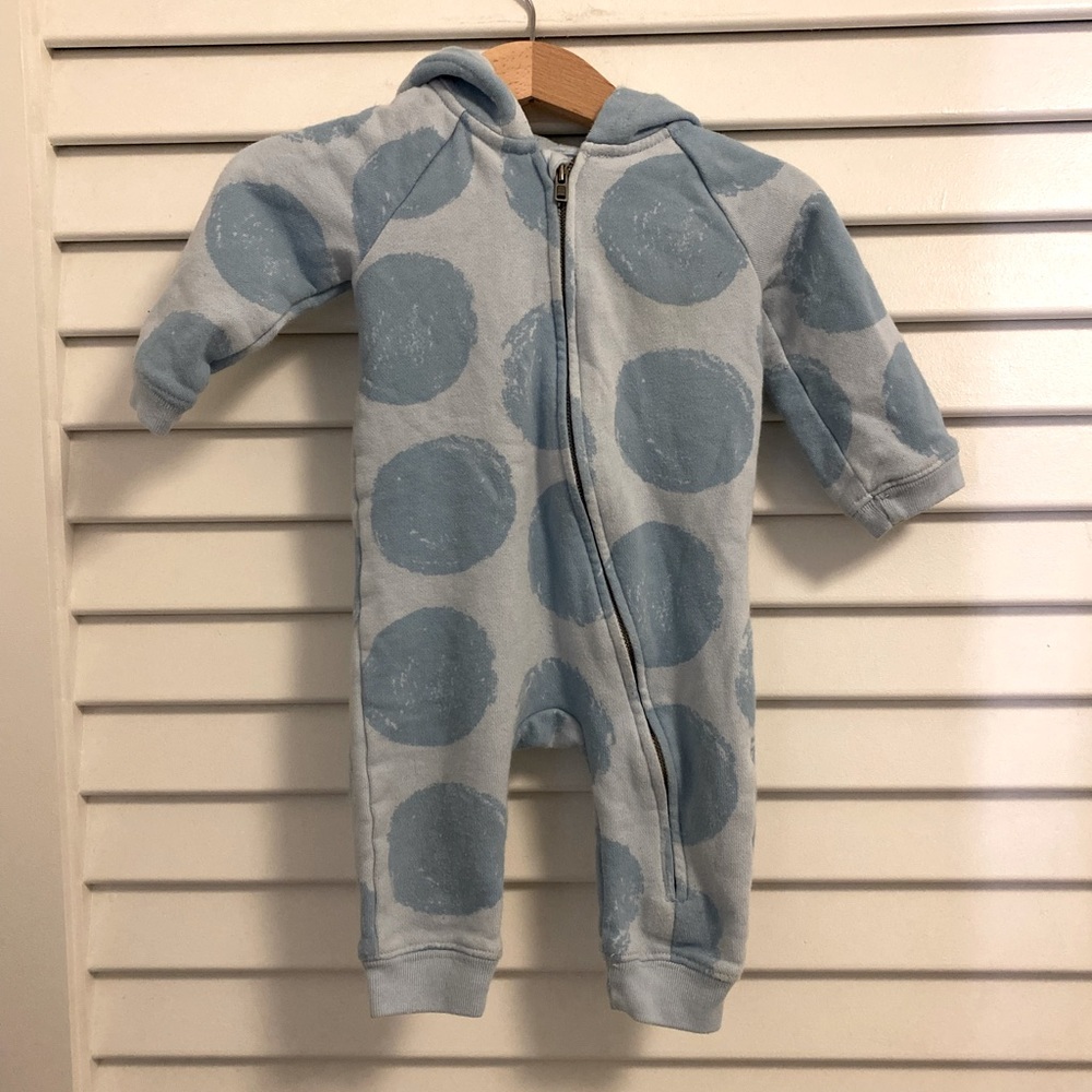 EUC super cute hooded polka dot onesie